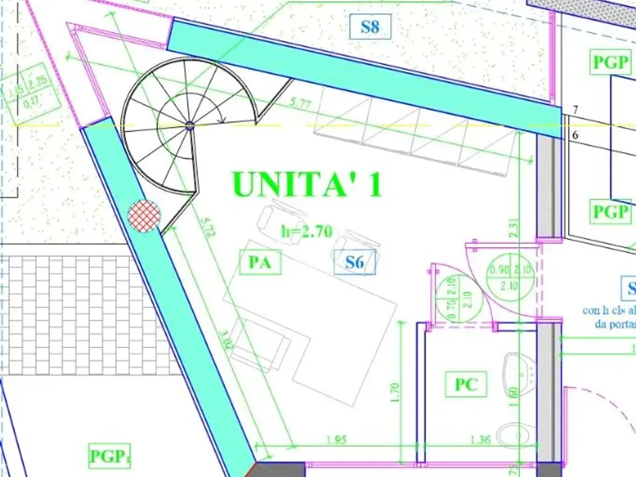 Ufficio in Via Giuseppe Giacosa 3, Bologna, {3} - Planimetria 1