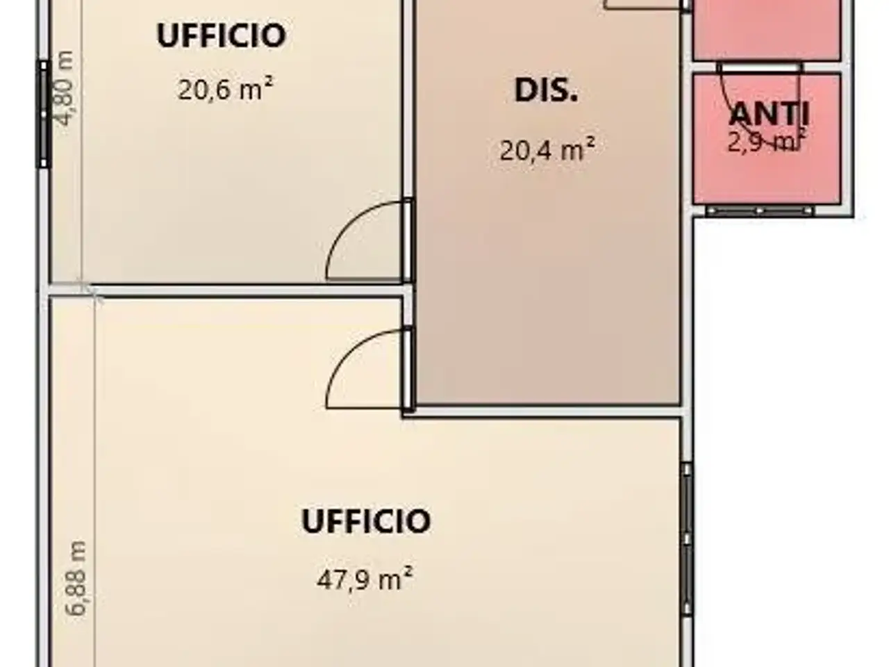 Ufficio in Localitã&nbsp; Vincenzo Bellini, Codigoro, {3} - Planimetria 1