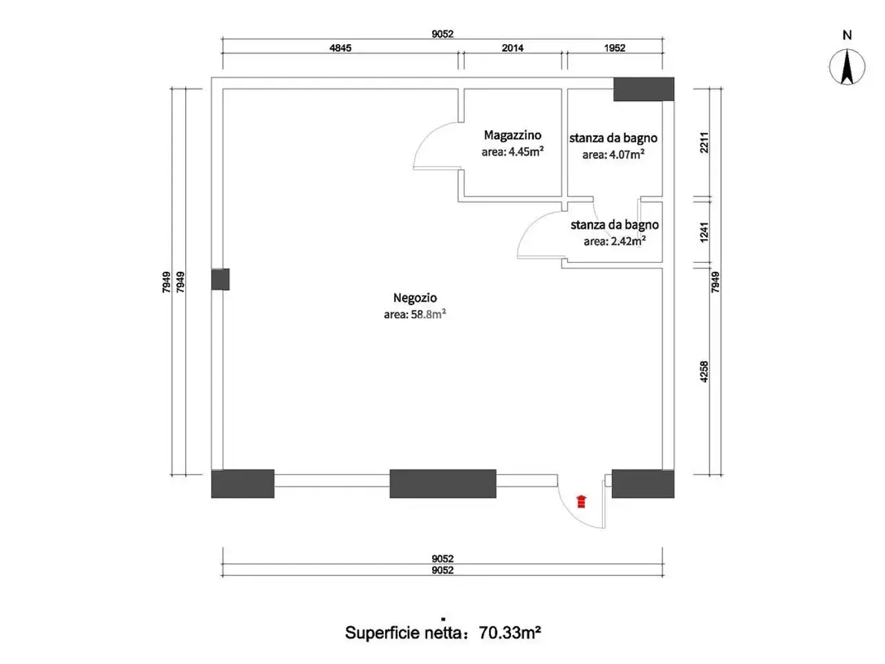 Negozio in Via Giuseppe Zanardelli 34, Concesio, {3} - Planimetria 1