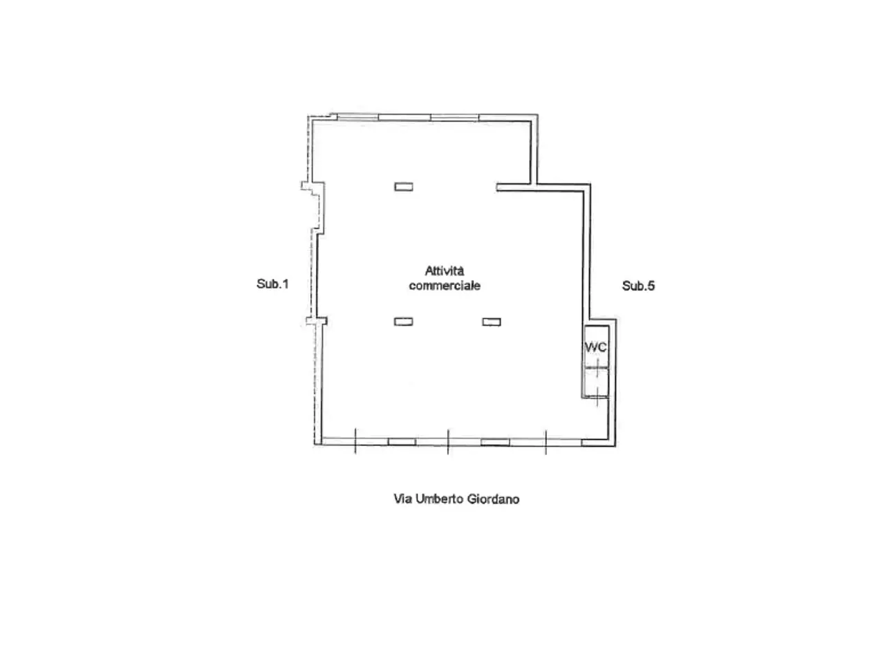 Negozio in Via Umberto Giordano, Palermo, {3} - Planimetria 1