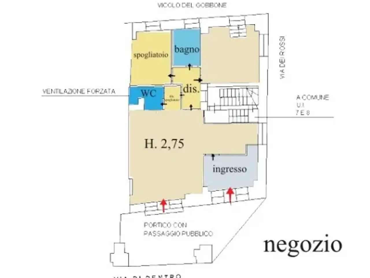 Negozio in Via di Dentro 20/a, Varzi, {3} - Planimetria 1