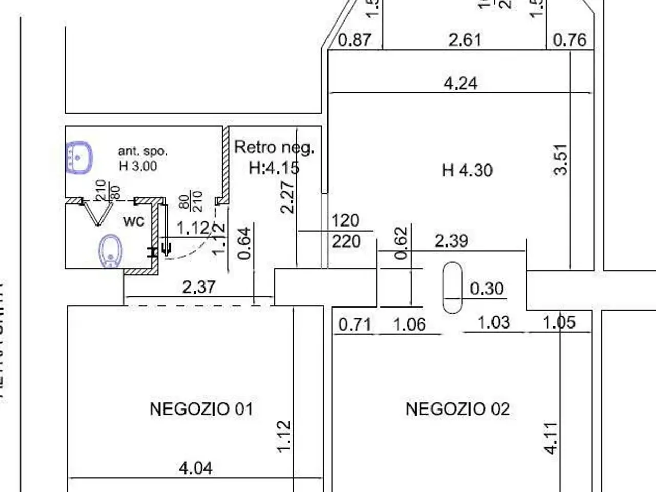 Negozio in Via Luigi Porro Lambertenghi 17, Milano, {3} - Planimetria 1