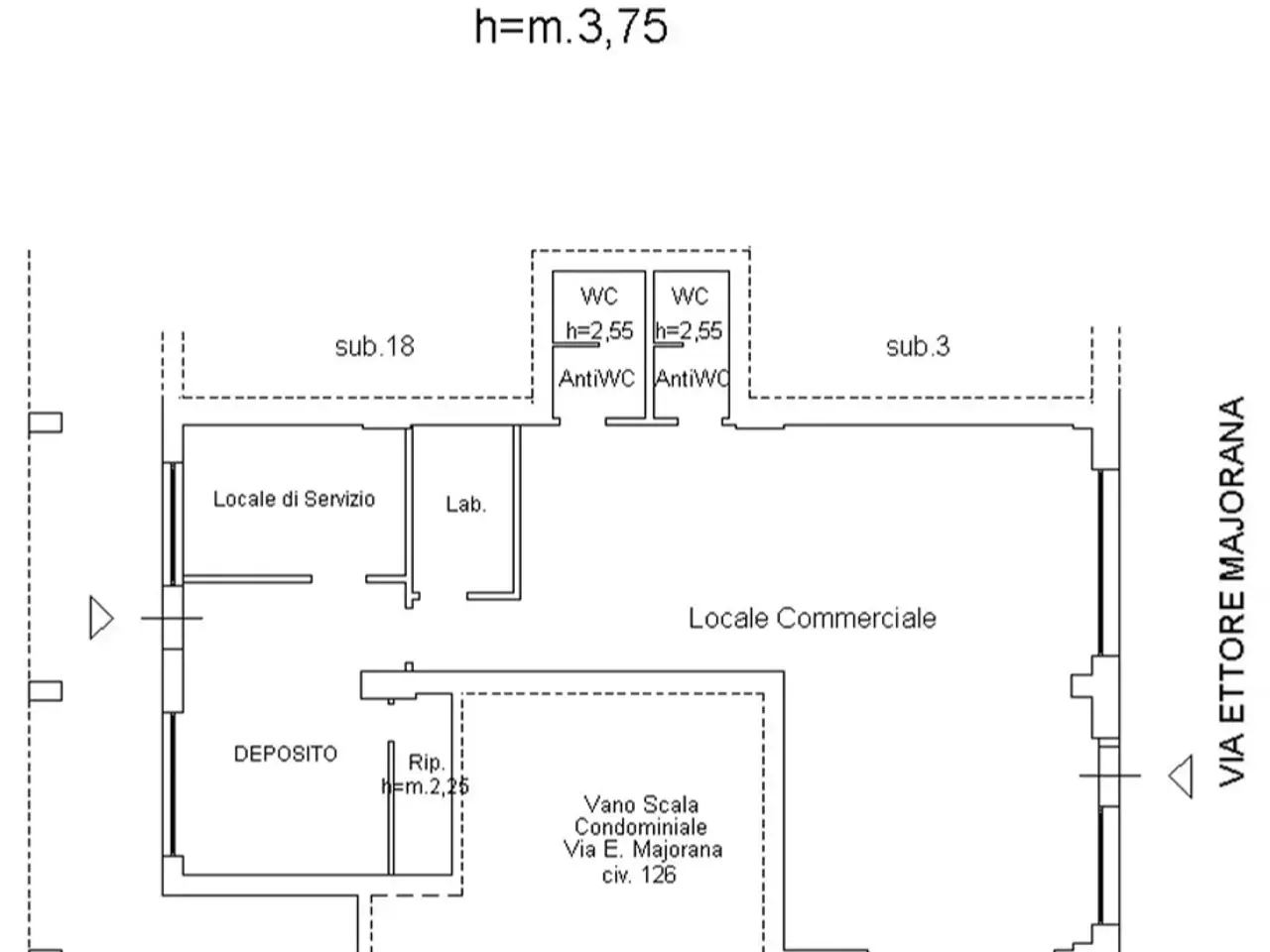 Negozio in Via Ettore Maiorana 98, Matera, {3} - Planimetria 1