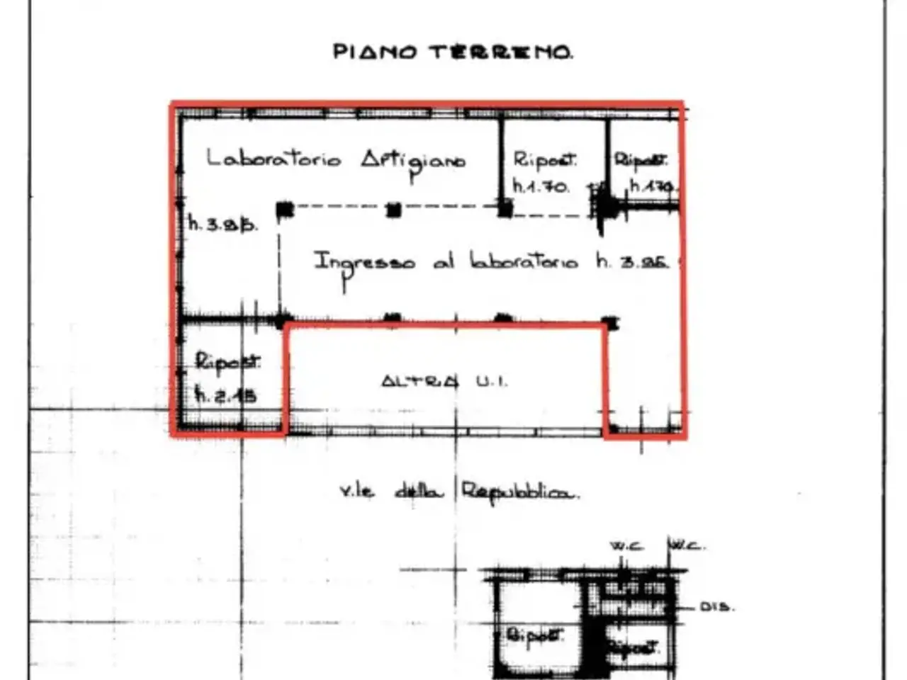 Magazzino in Viale della Repubblica, Tredozio, {3} - Planimetria 1
