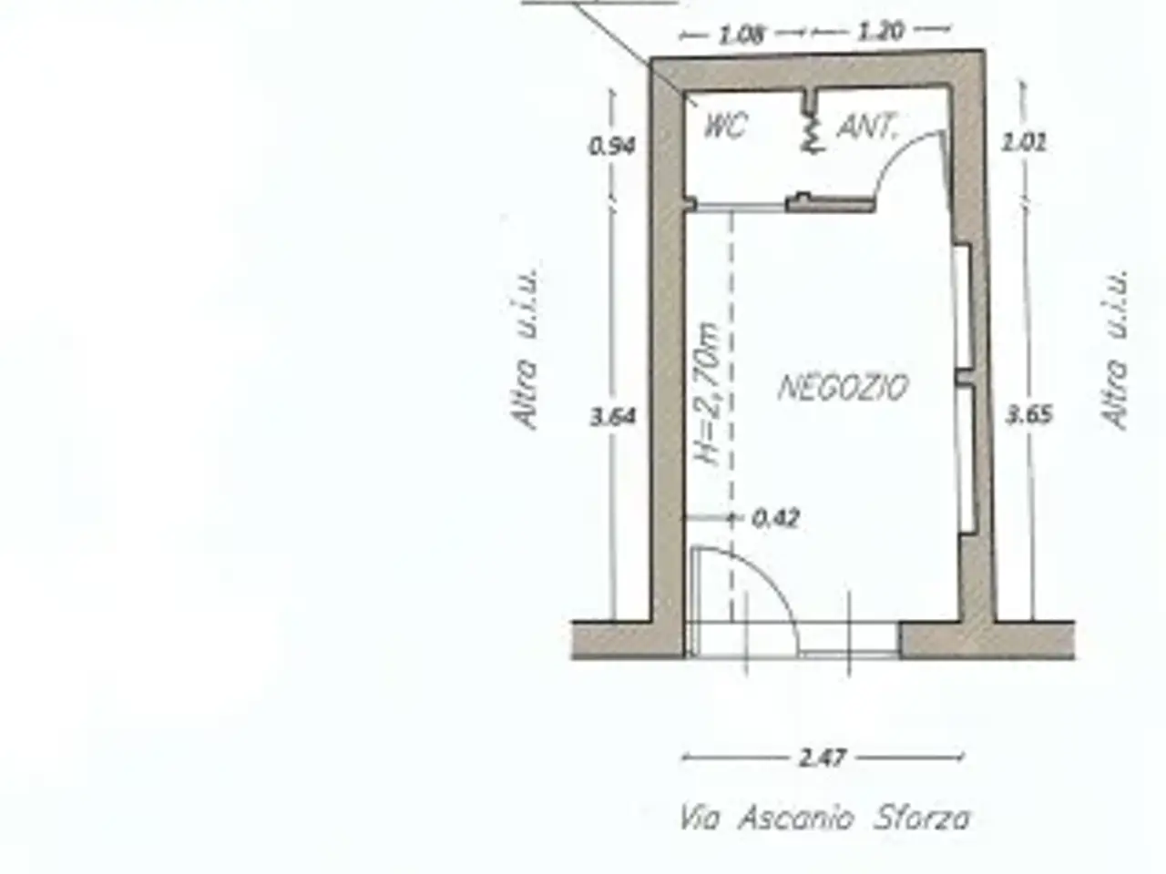 Negozio in Via Cardinale Ascanio Sforza 31, Milano, {3} - Planimetria 1