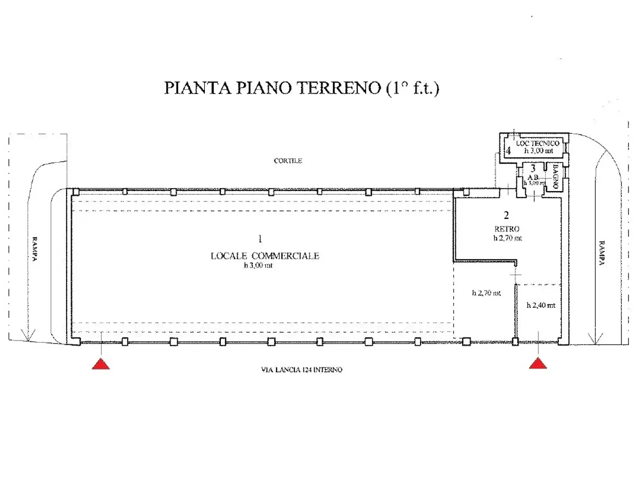 Negozio in Via Vincenzo Lancia 124/3, Torino, {3} - Planimetria 1