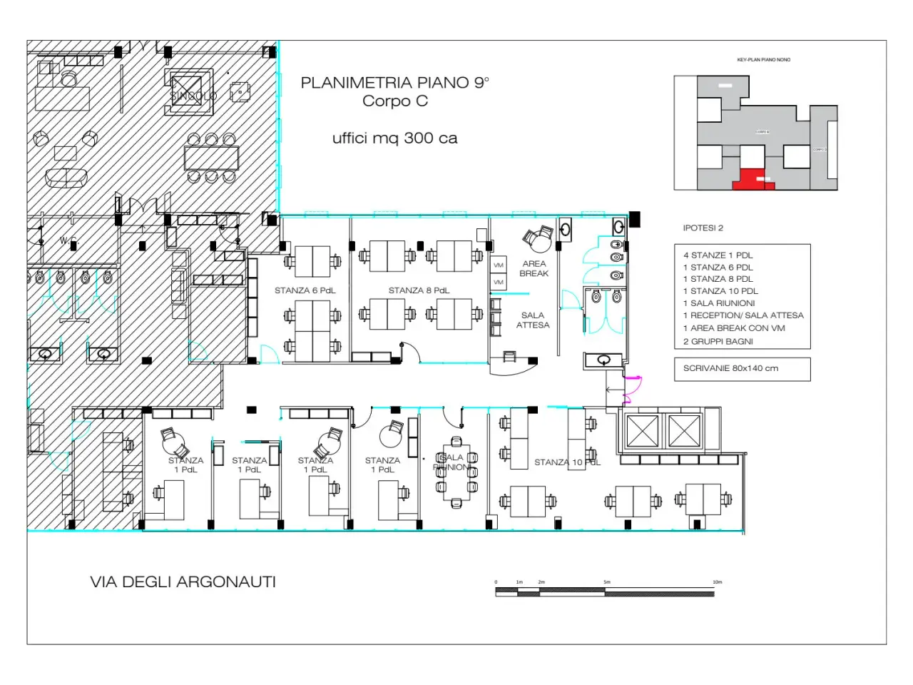Ufficio in Via Ostiense 131l, Roma, {3} - Planimetria 1
