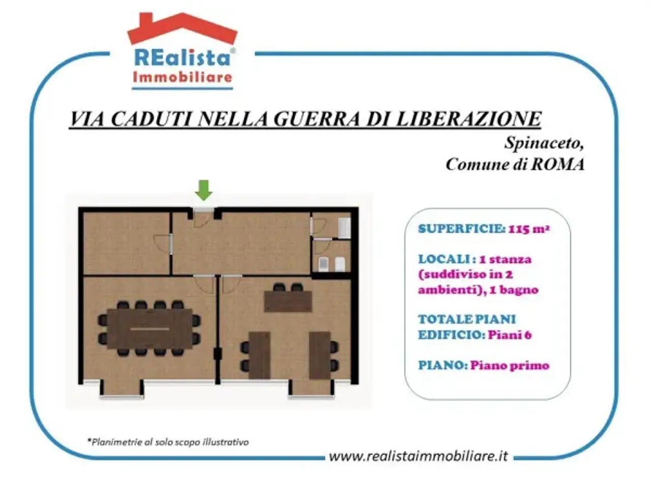 Ufficio in Viale dei Caduti nella Guerra di Liberazione, Roma, {3} - Planimetria 1