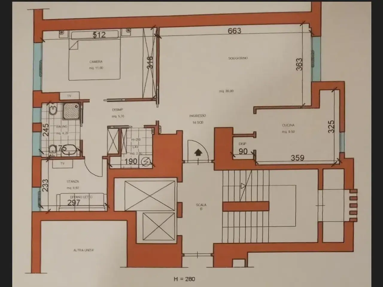 Bilocale in vendita, Via Leonida Bissolati, Venezia - Planimetria 1