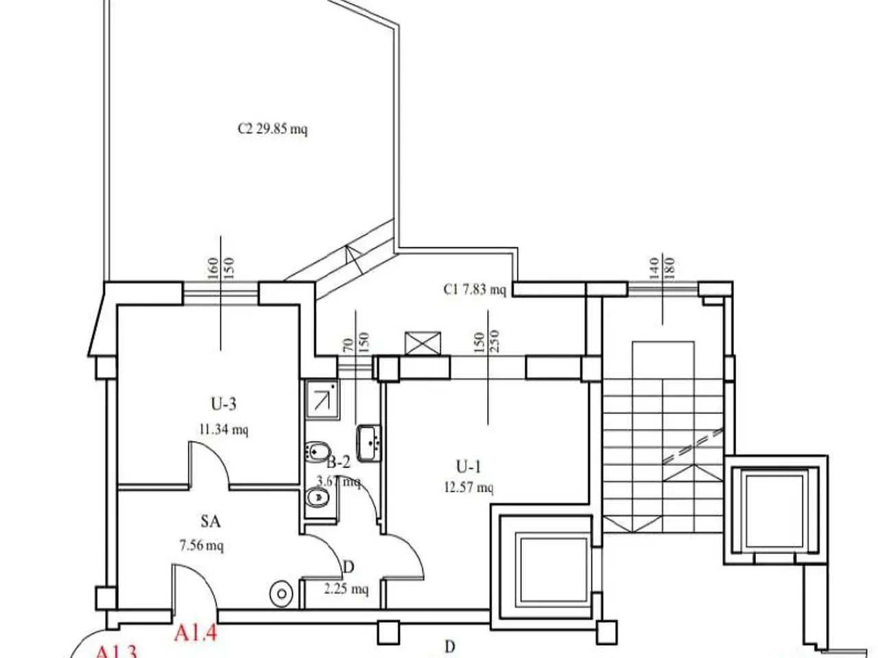 Ufficio in Via Lo Frasso 00, Cagliari, {3} - Planimetria 1