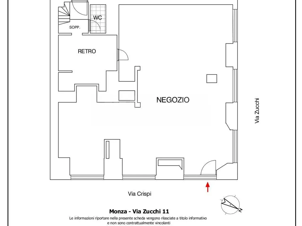 Negozio in Via Zucchi 11, Monza, {3} - Planimetria 1