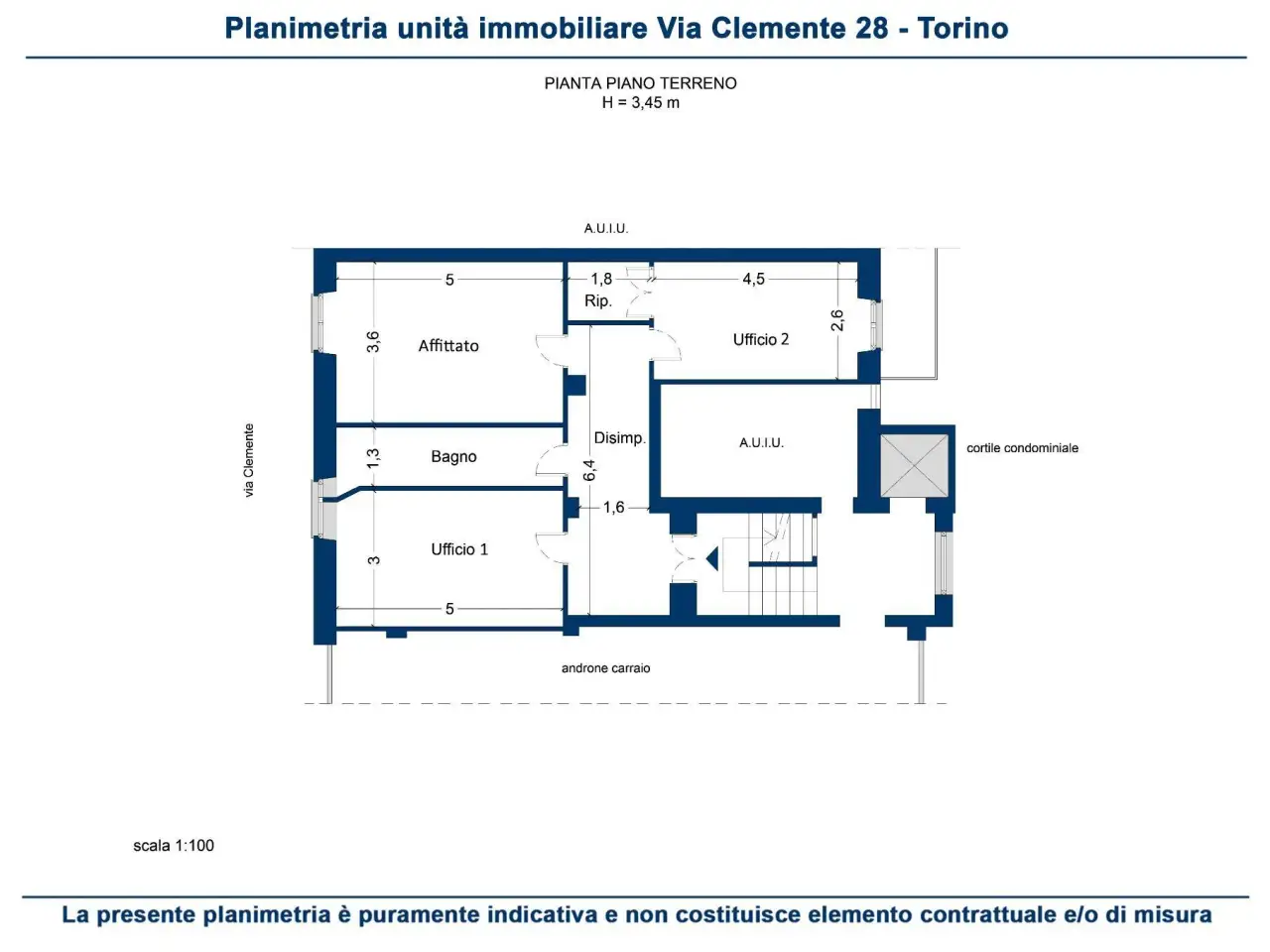 Ufficio in Via Stefano Clemente 28, Torino, {3} - Planimetria 1