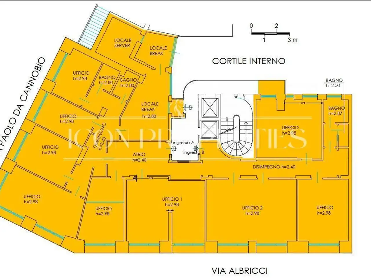 Ufficio in Via Alberico Albricci 7, Milano, {3} - Planimetria 1