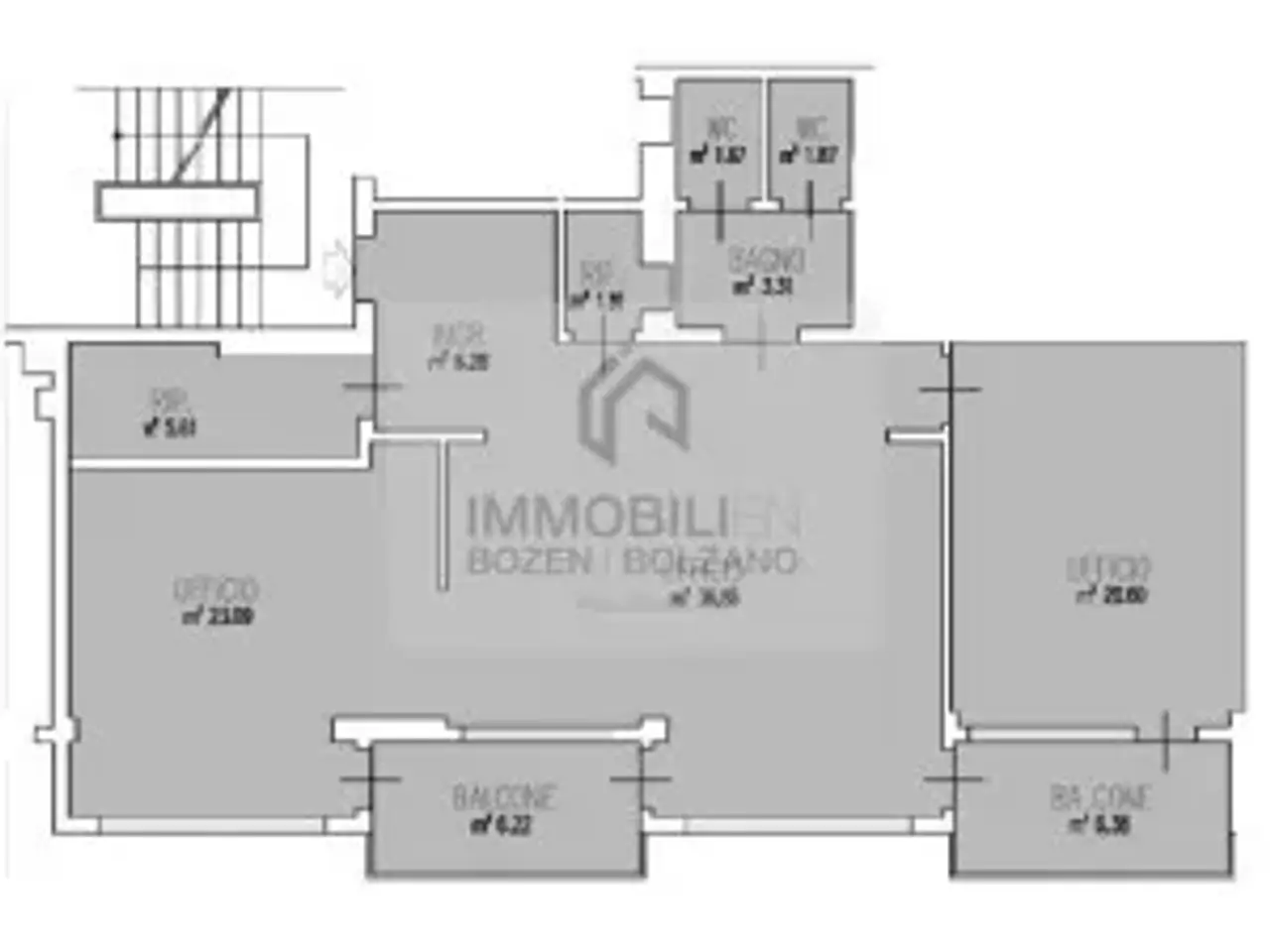 Ufficio in Via della Rena 1, Bolzano, {3} - Planimetria 1