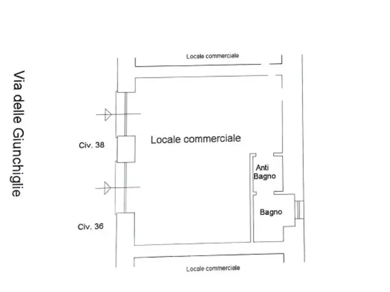 Negozio in Via delle Giunchiglie 36, Roma, {3} - Planimetria 1