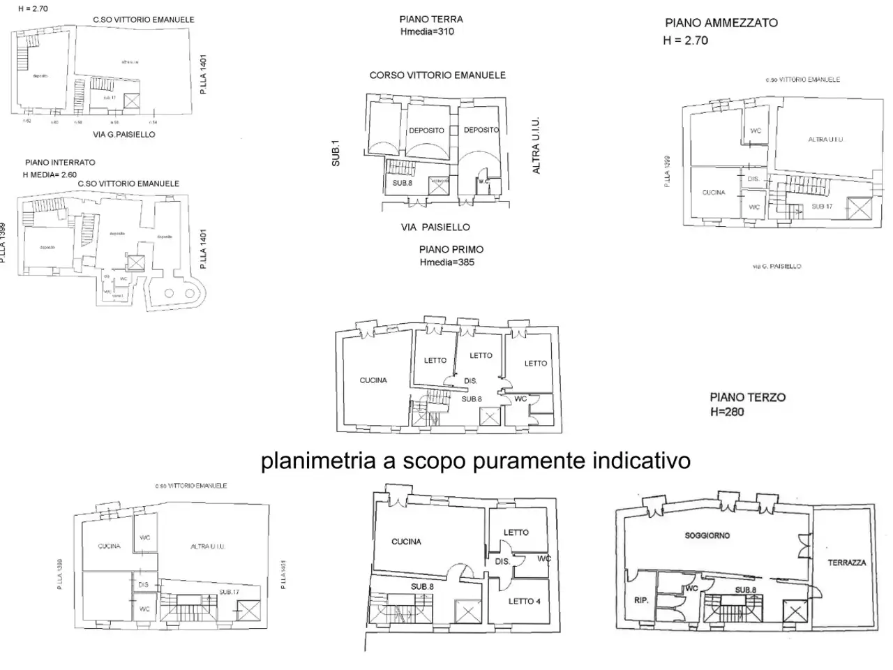 Hotel in Via Giovanni Paisiello 56, Taranto, {3} - Planimetria 1