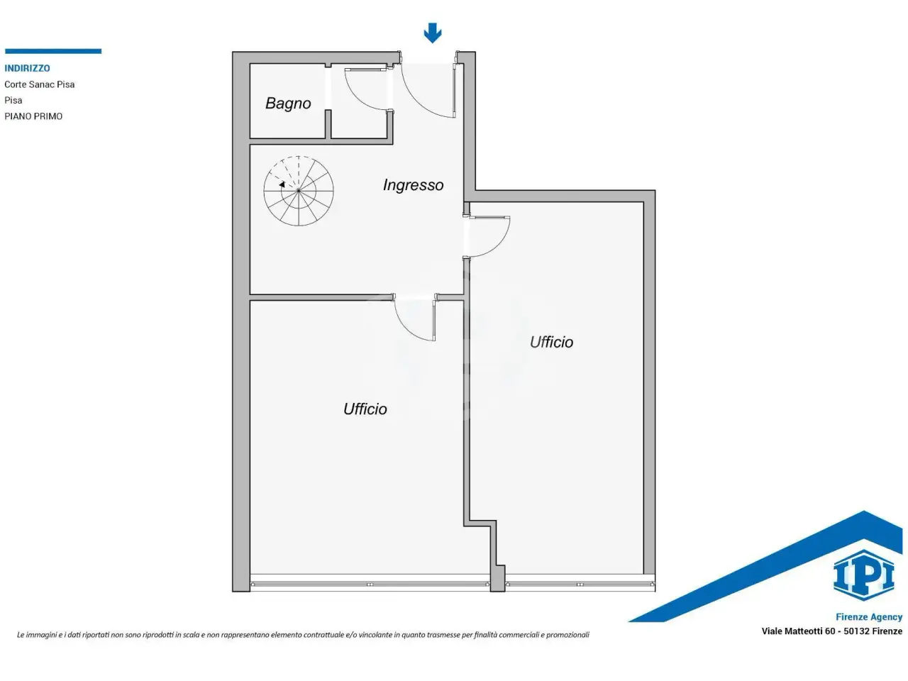 Ufficio in Corte Sanac Snc, Pisa, {3} - Planimetria 1
