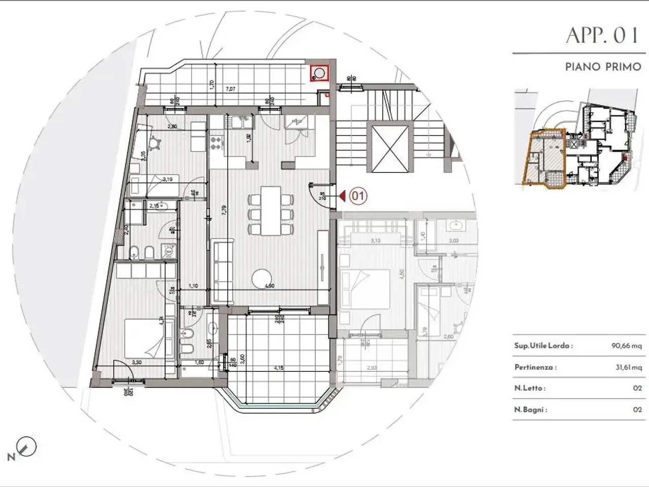 Trilocale in vendita, Via Salvatore Grande 19, Lecce - Planimetria 1