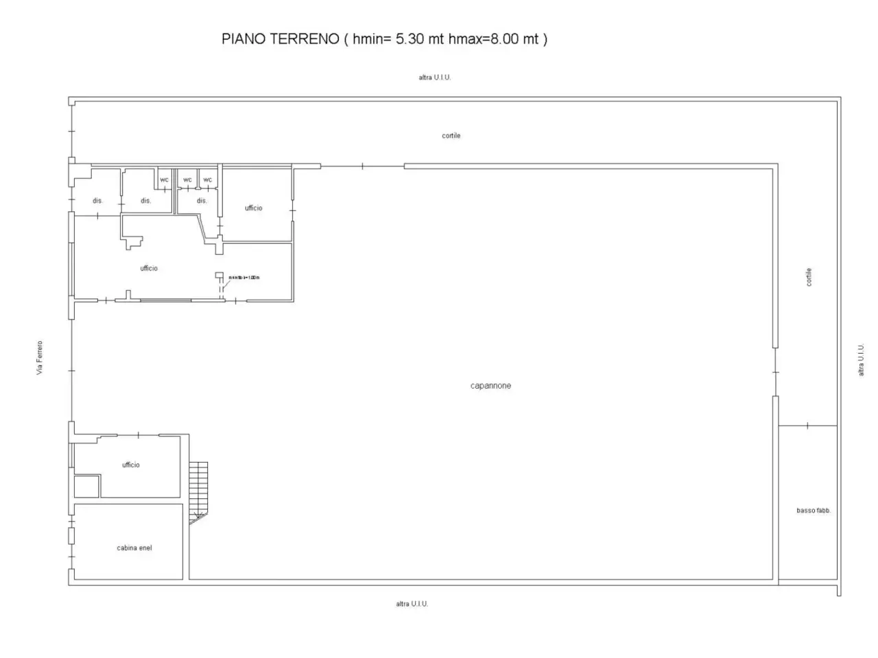 Capannone in Via Pietro Ferrero, Grugliasco, {3} - Planimetria 1