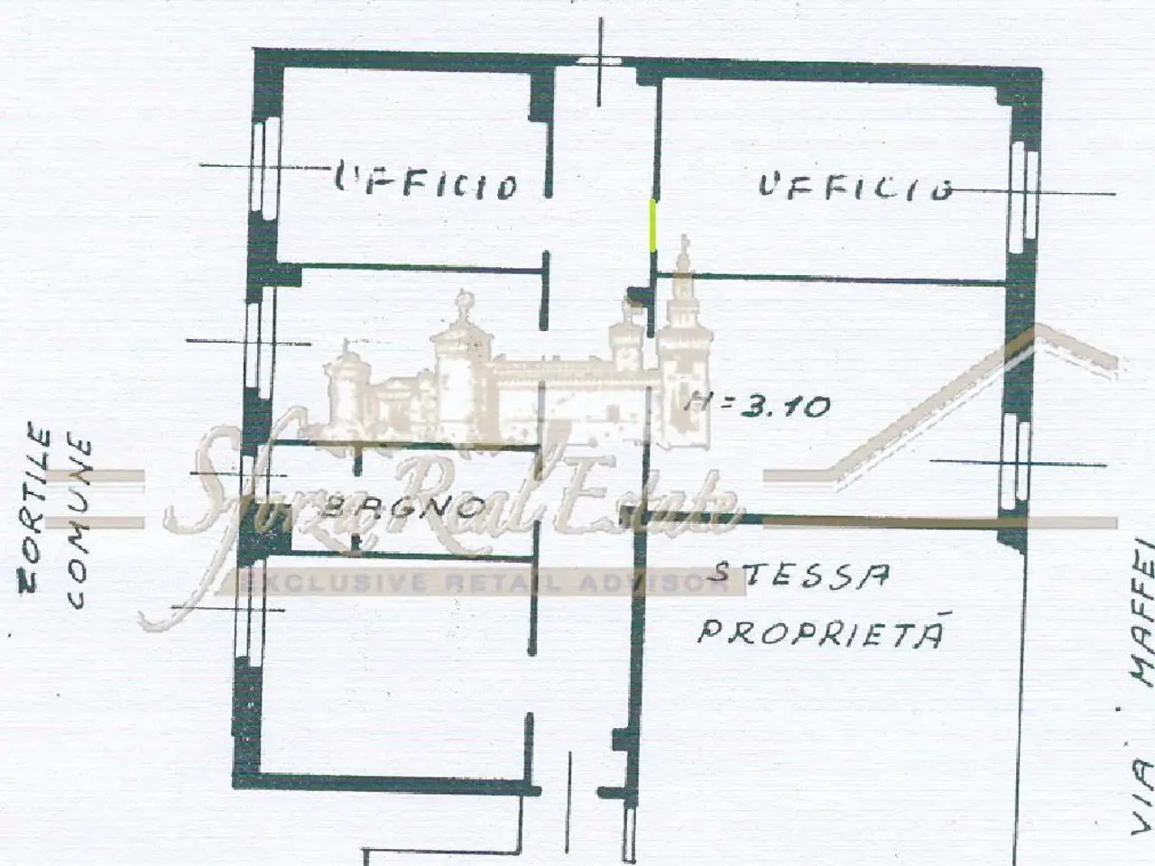 Ufficio in Via Andrea Maffei, Milano, {3} - Planimetria 1