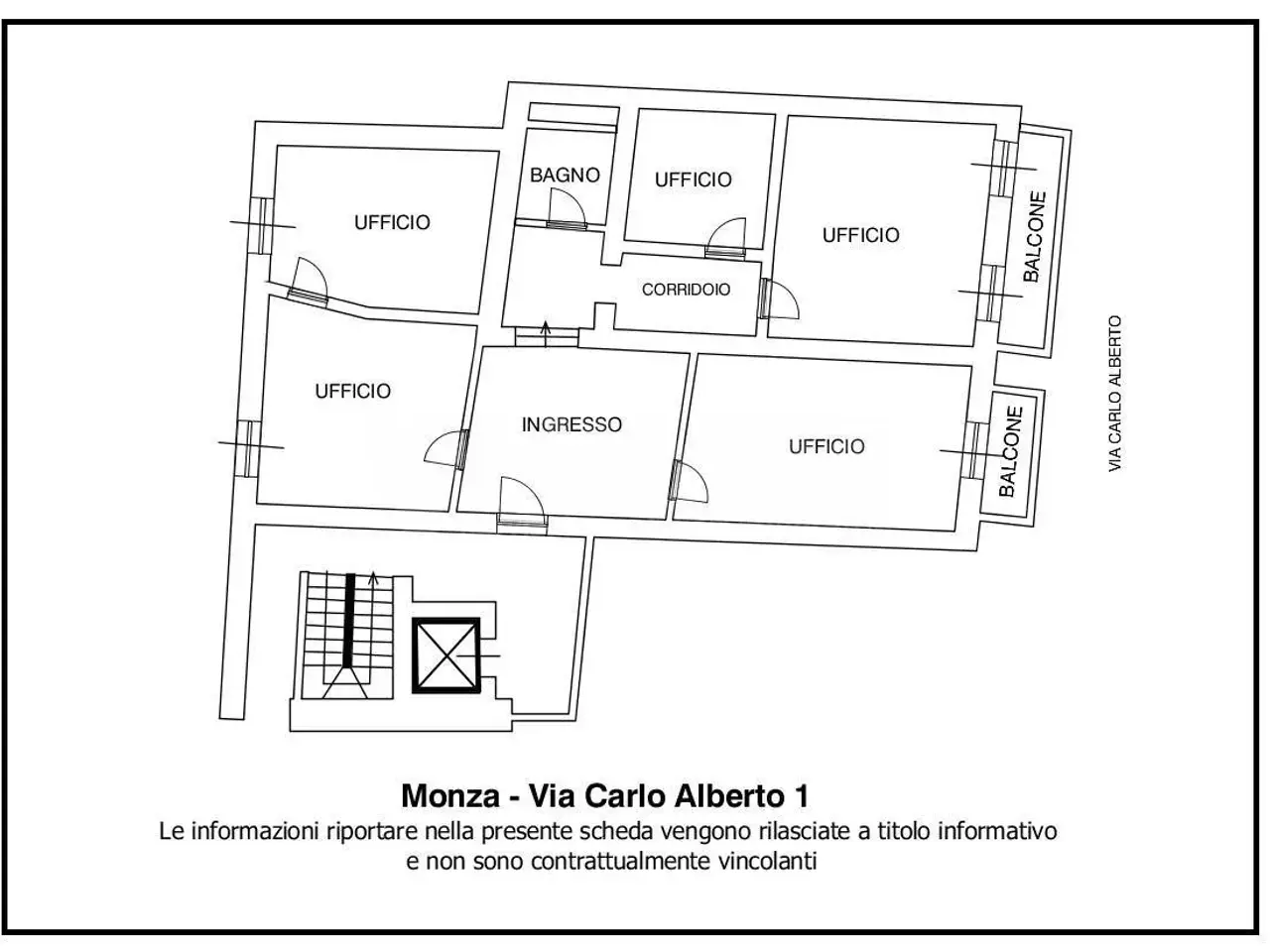 Ufficio in Via Carlo Alberto 1, Monza, {3} - Planimetria 1