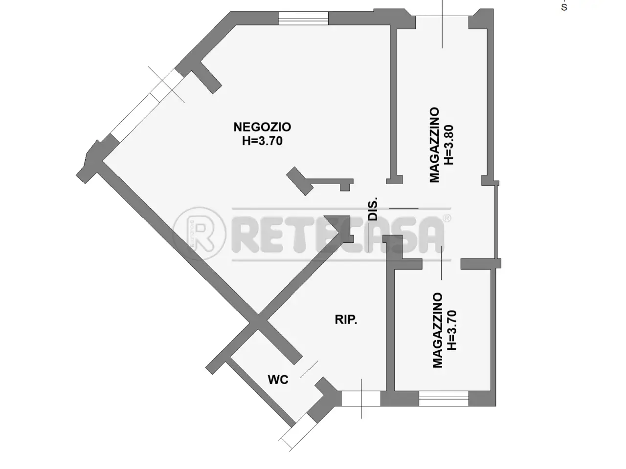 Palazzina commerciale in Via Giovanni Gradenigo 2, Padova, {3} - Planimetria 1