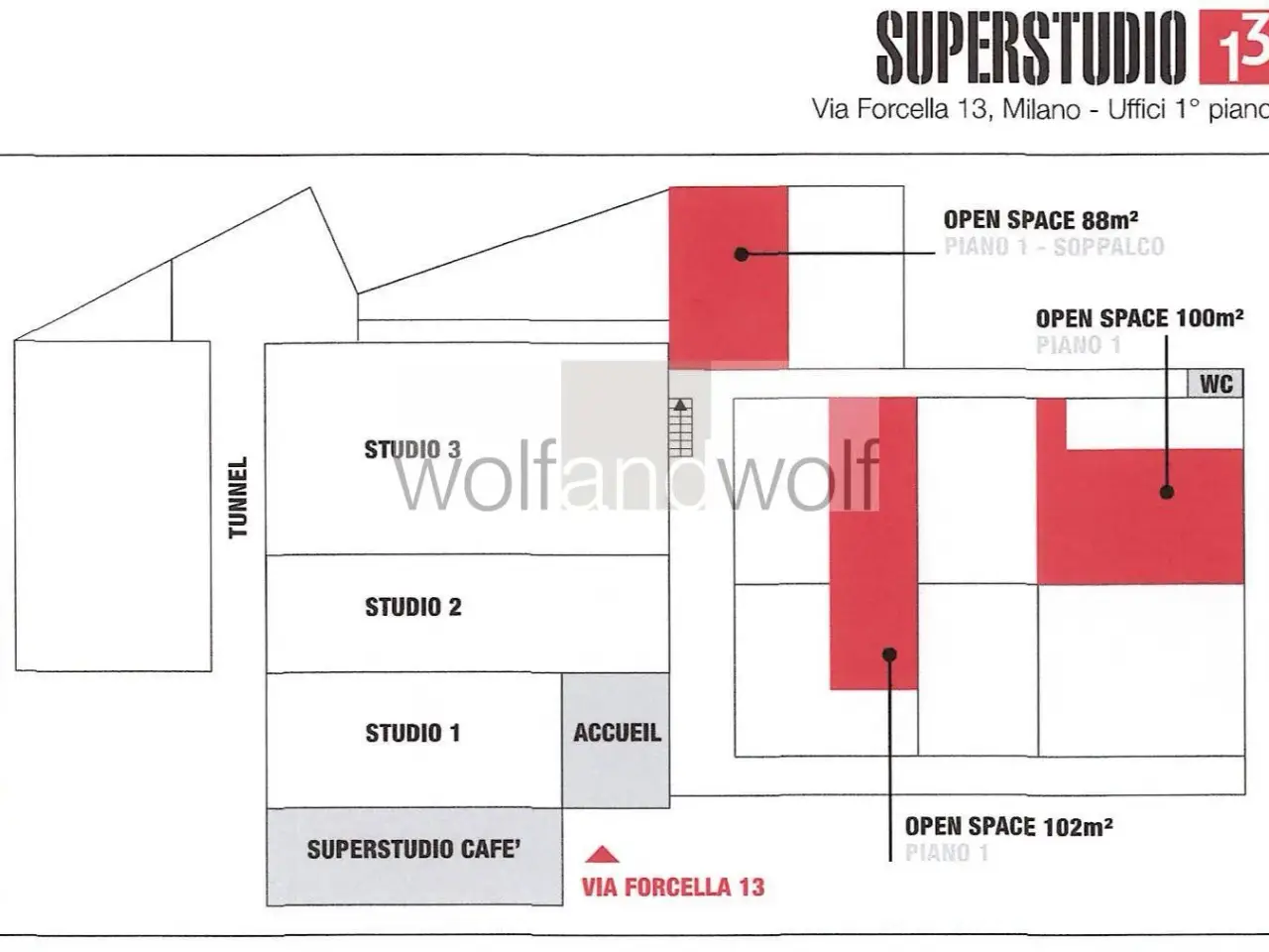 Showroom in Via Forcella 13, Milano, {3} - Planimetria 1