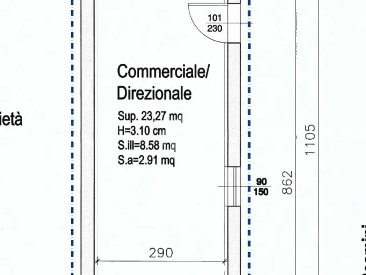 Negozio in Viale Luzzatti, Treviso, {3} - Planimetria 1