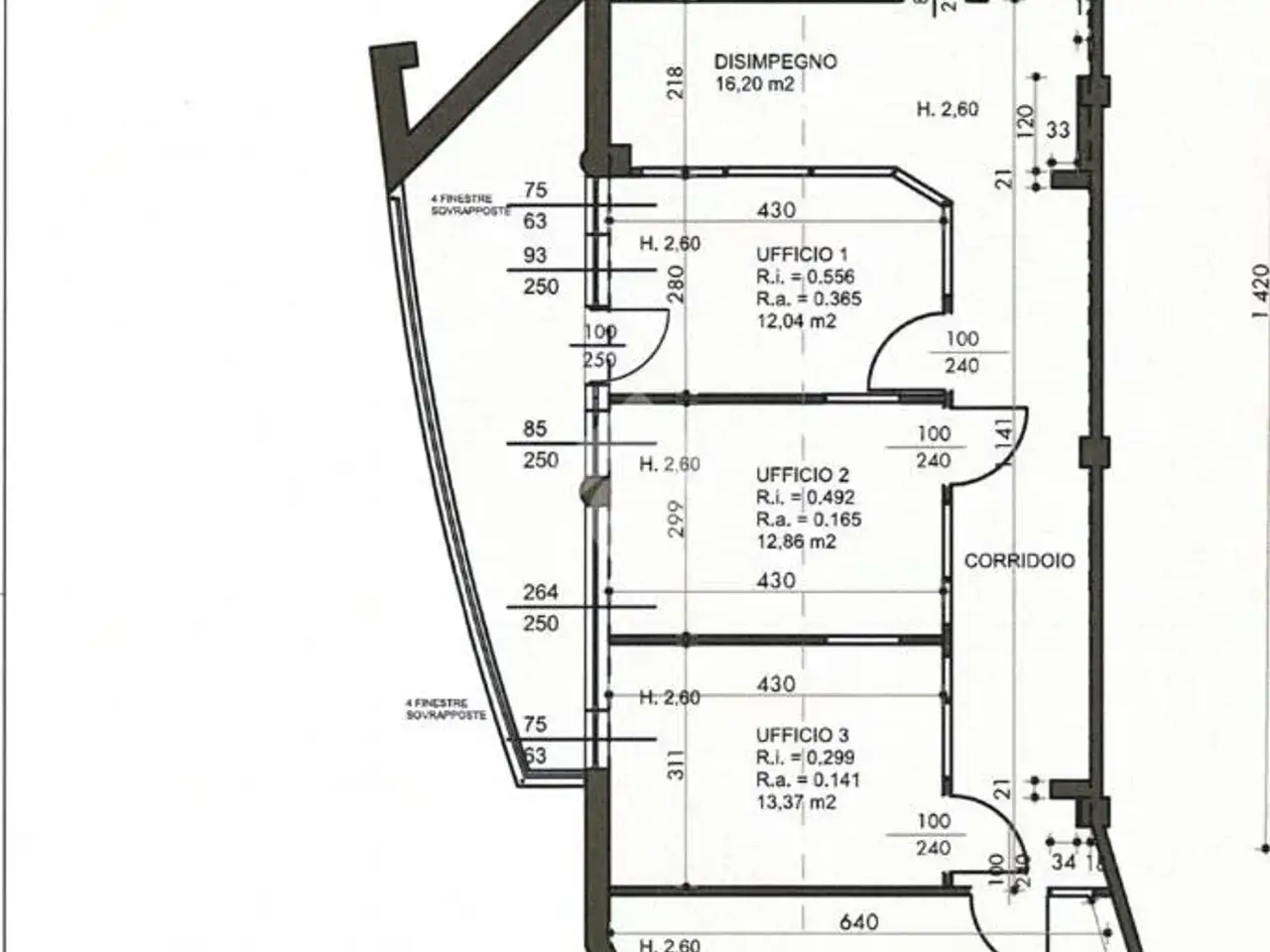 Ufficio in Via Nuova Ponente 13, Carpi, {3} - Planimetria 1