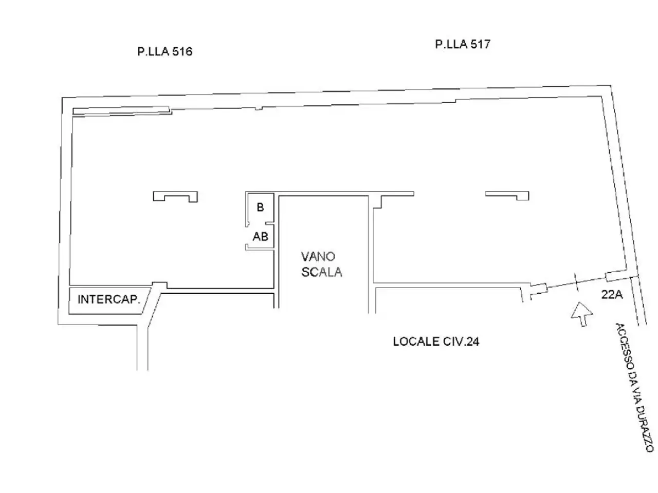 Magazzino in Via Durazzo 24, Roma, {3} - Planimetria 1