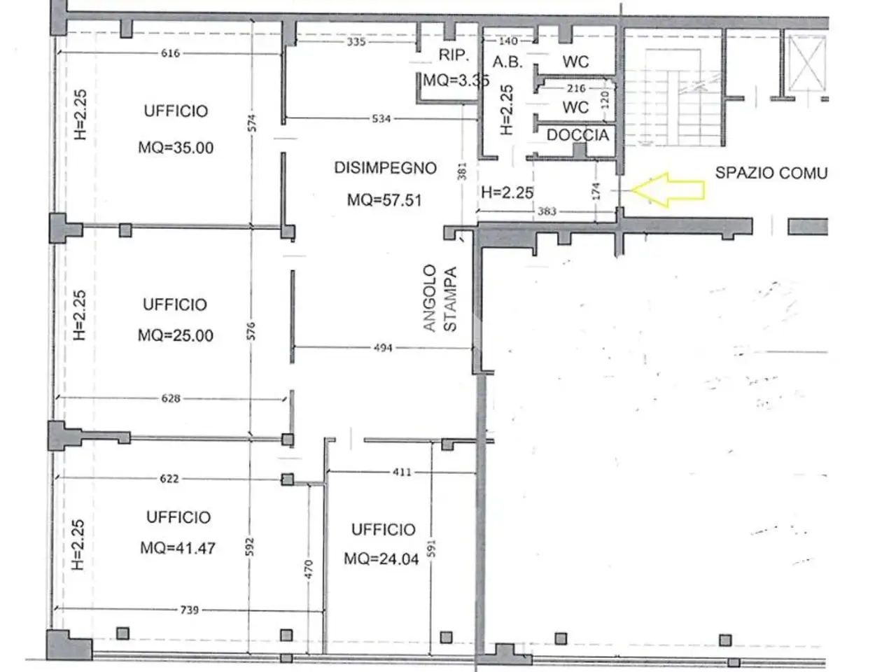 Ufficio in Via Riccardo Pitteri 110, Milano, {3} - Planimetria 1