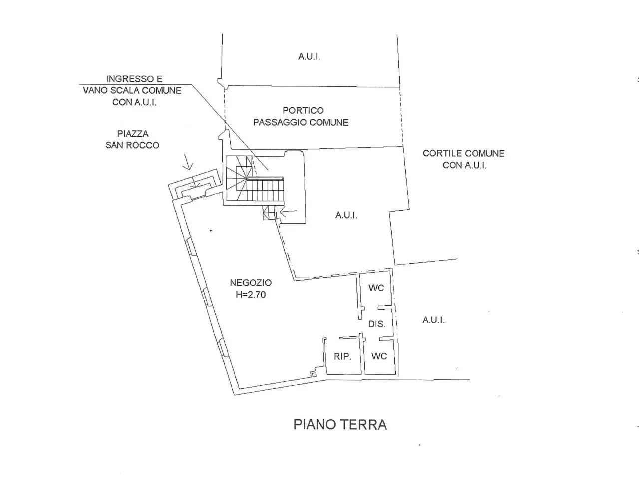 Negozio in Piazza San Rocco  1, Brunello, {3} - Planimetria 1