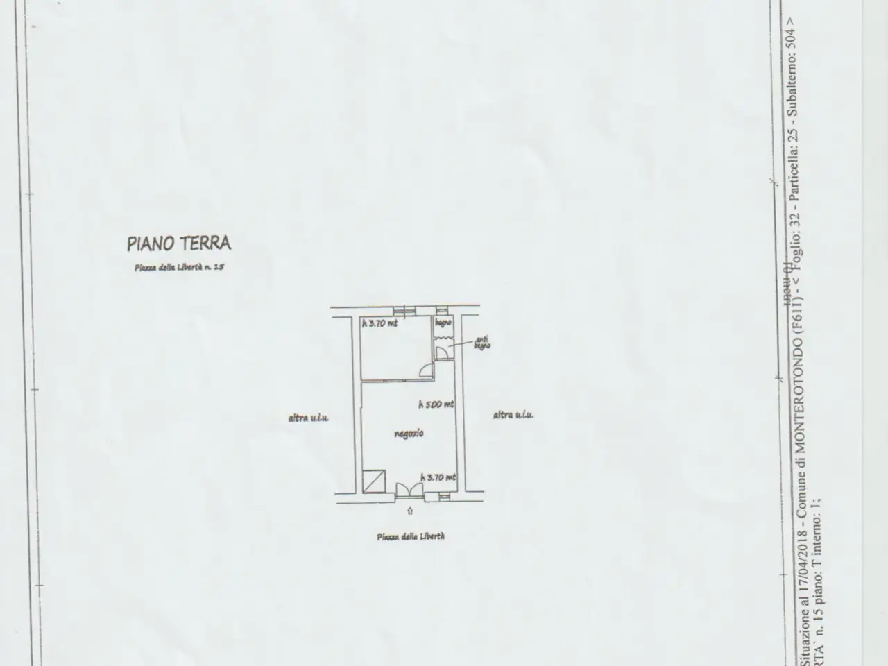 Negozio in Piazza della Libertà, Monterotondo, {3} - Planimetria 1