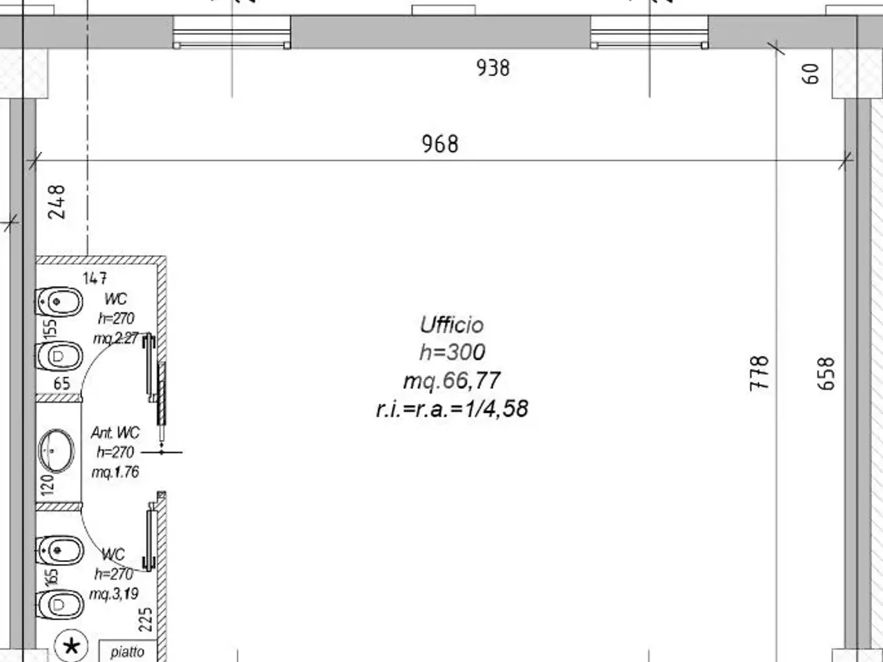 Ufficio in Piazza Sandro Pertini 3, Savignano Sul Rubicone, {3} - Planimetria 1