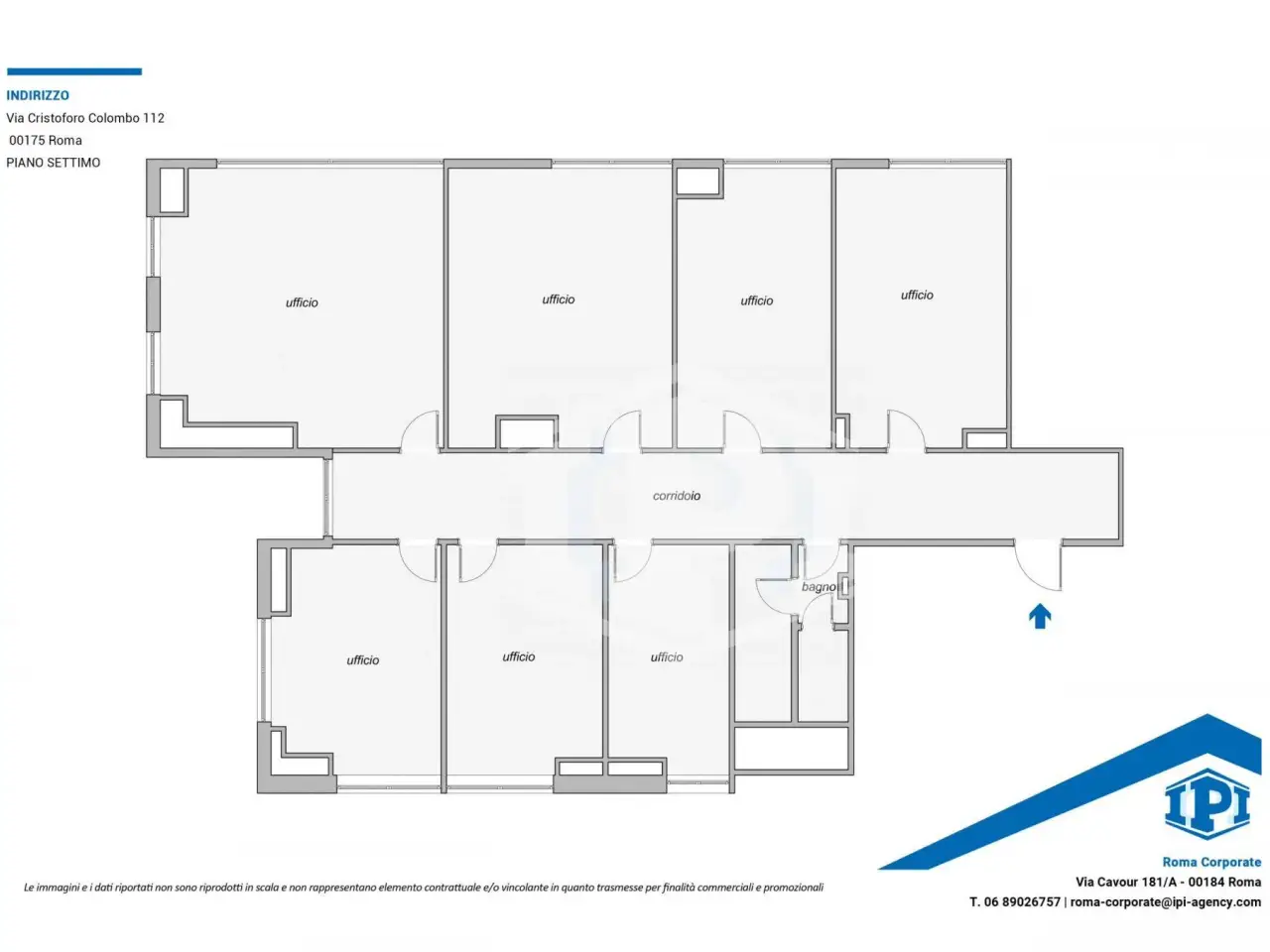 Ufficio in Via Cristoforo Colombo 112, Roma, {3} - Planimetria 1