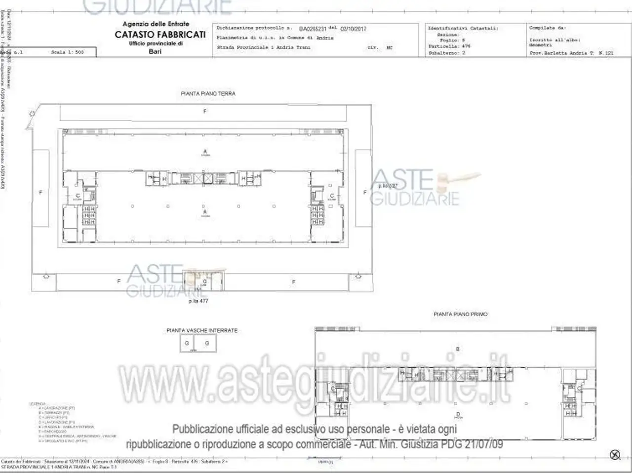 Capannone in S.P. 1, Andria-Trani Km. 2,500 S.C., Località Lamapaola 1, Andria, {3} - Planimetria 1