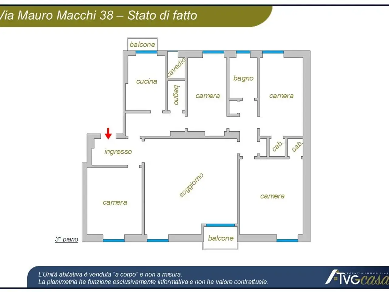 Appartamento in Via Mauro Macchi 38, Milano - Planimetria 1