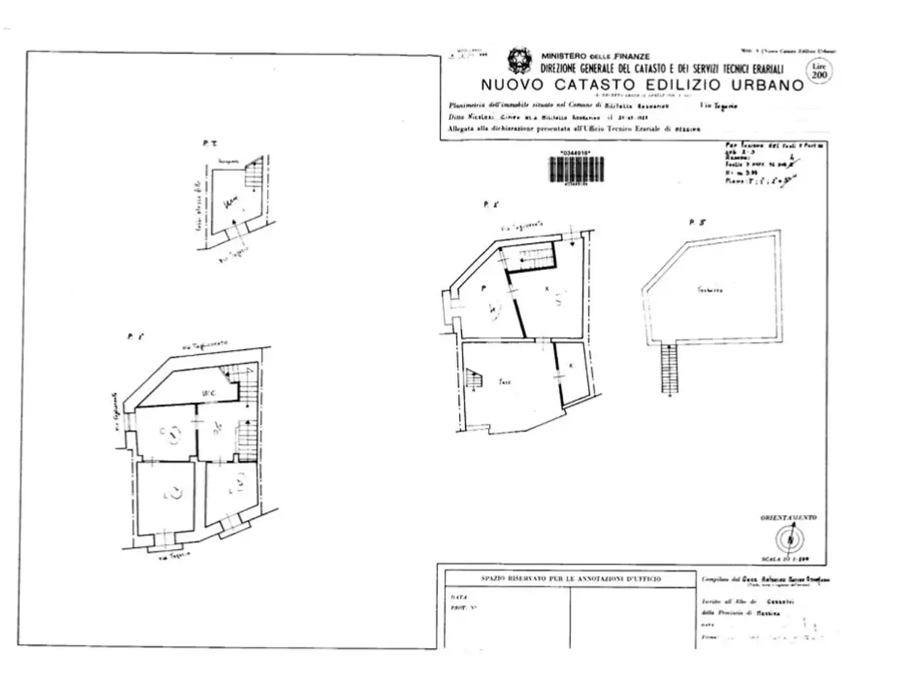 Fabbricato misto in Tugurio 9, Militello Rosmarino, {3} - Planimetria 1
