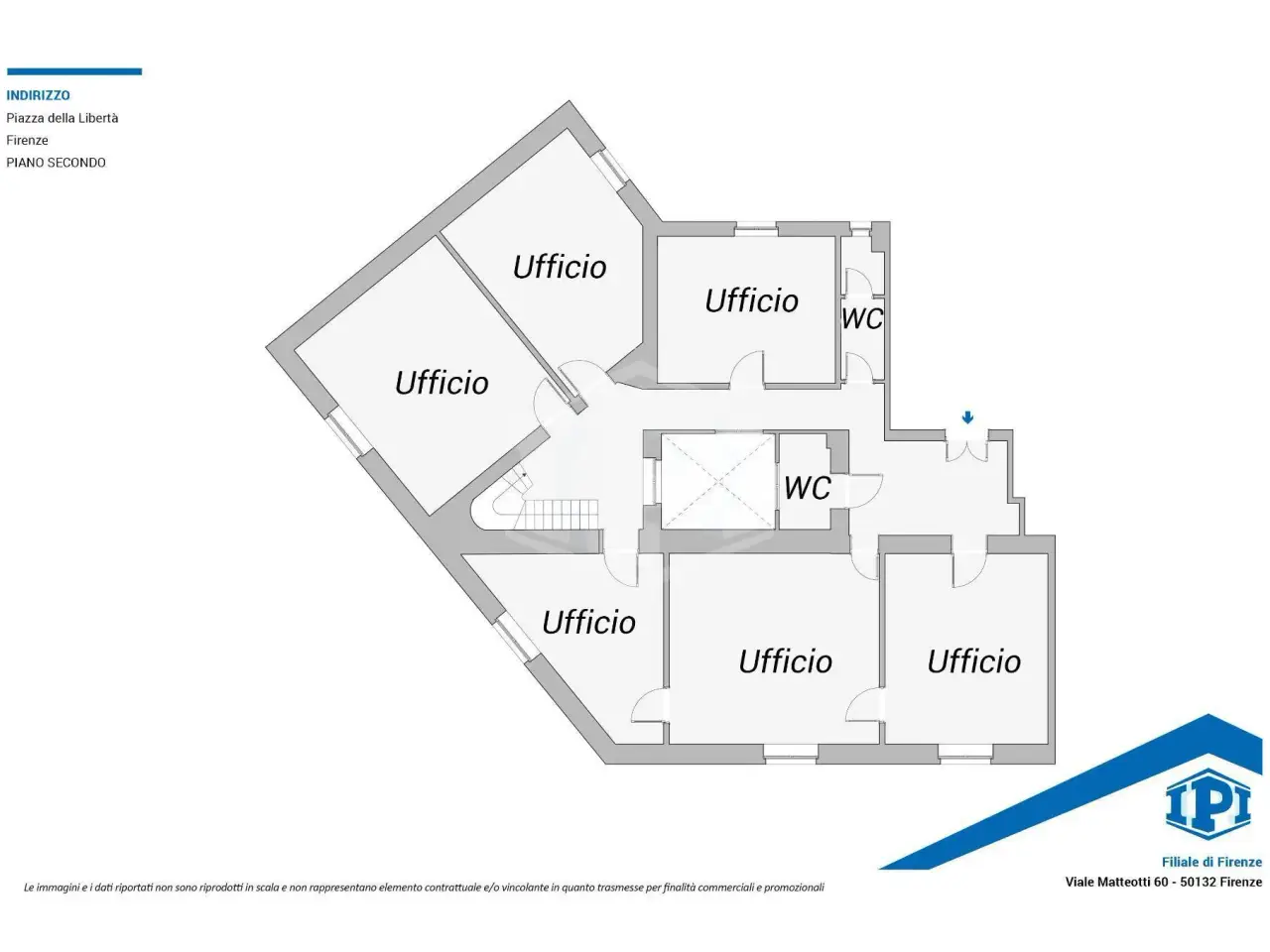 Ufficio in Piazza Libertà 9, Firenze, {3} - Planimetria 1