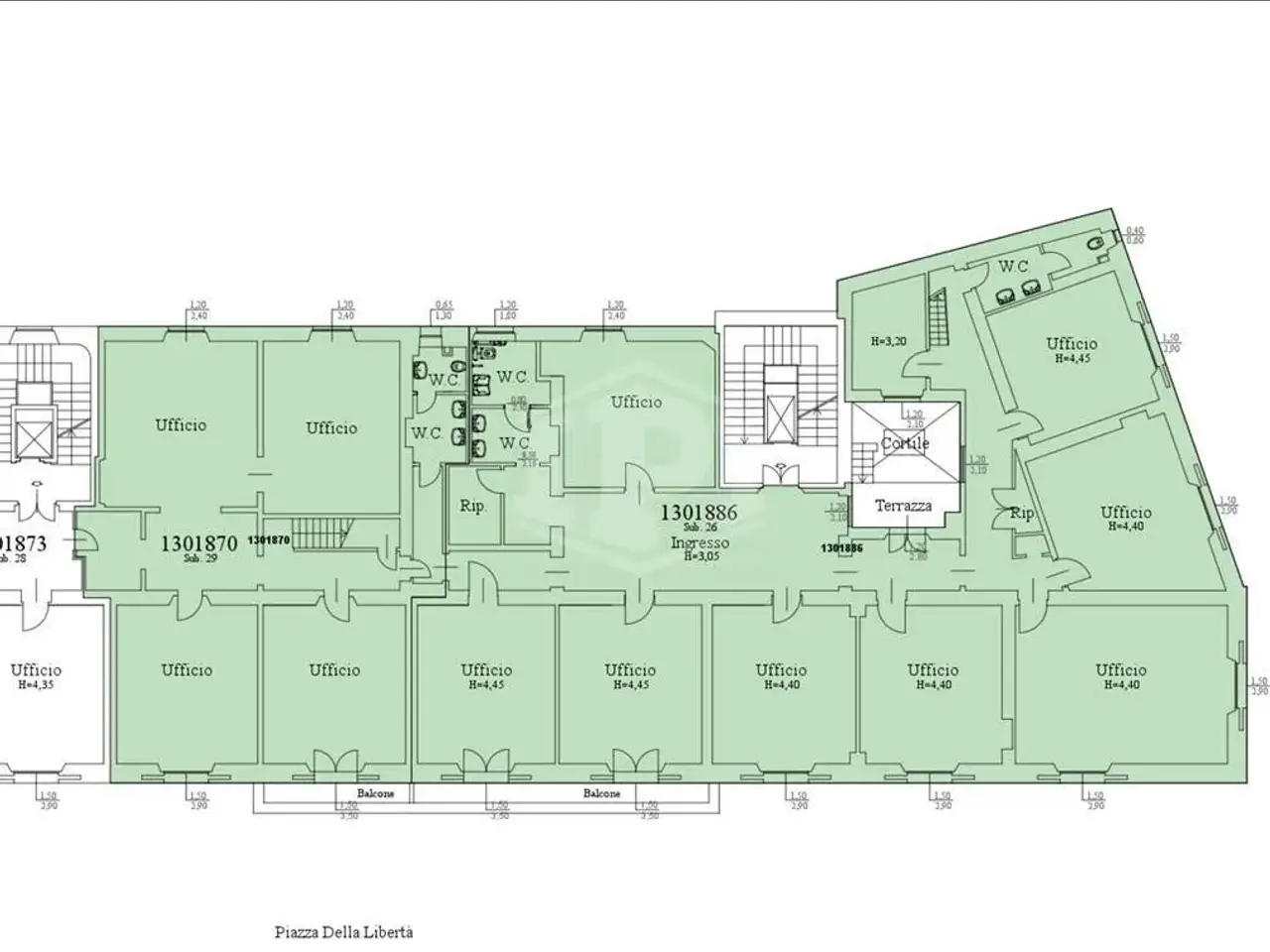 Ufficio in Piazza Libertà 9, Firenze, {3} - Planimetria 1