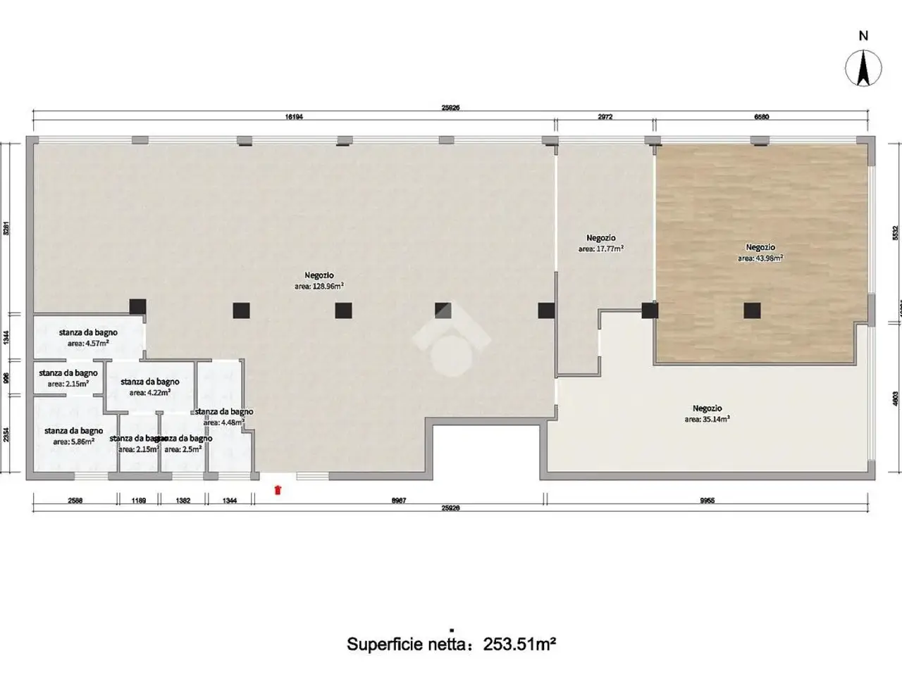 Negozio in Via Bartolomeo Gualla 58, Brescia, {3} - Planimetria 1