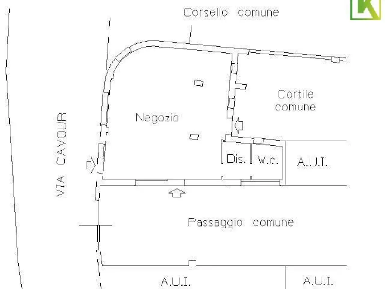 Negozio in Via Cavour 77, Saronno, {3} - Planimetria 1
