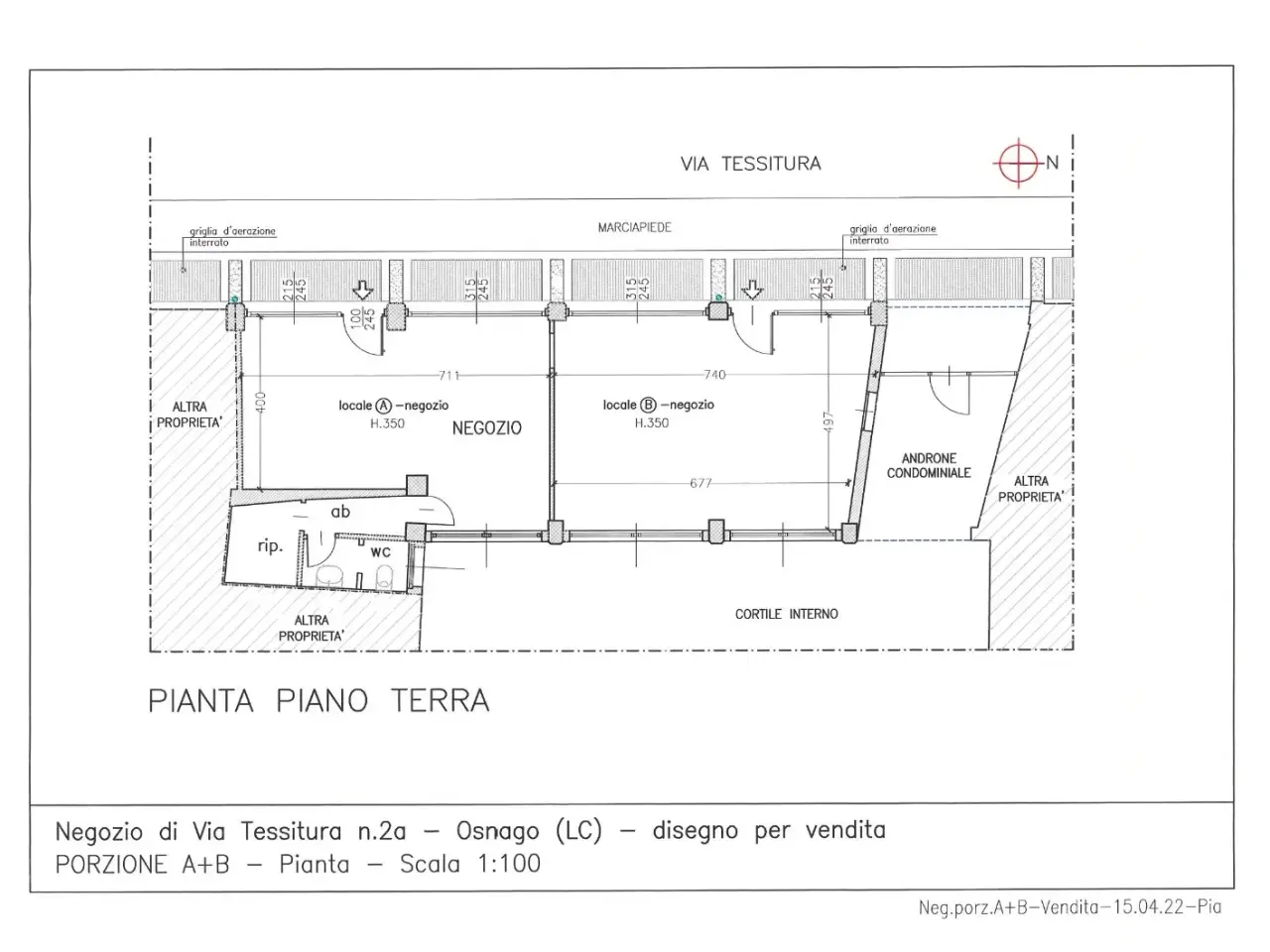 Negozio in Via Tessitura 2a, Osnago, {3} - Planimetria 1