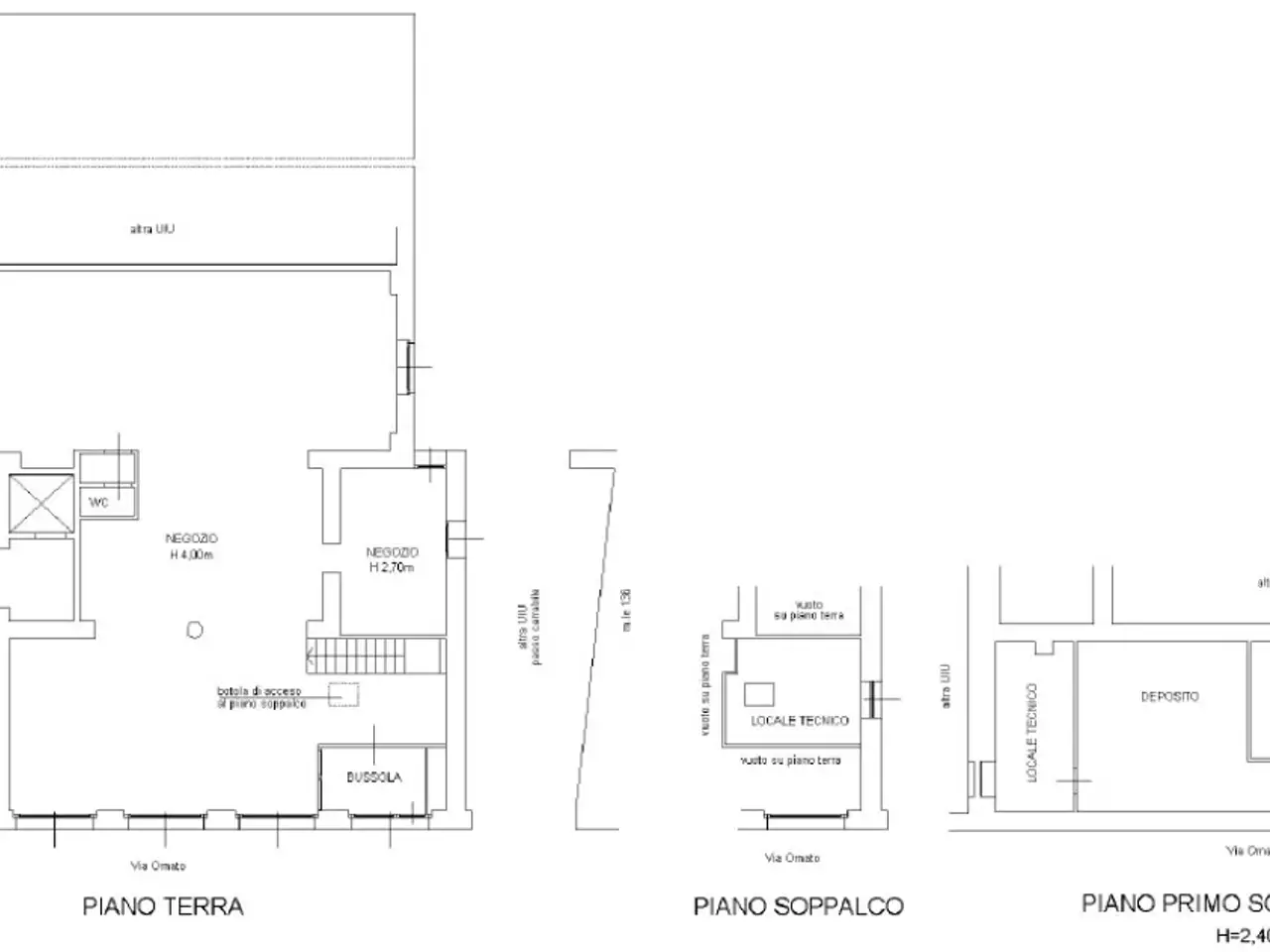 Negozio in Via Luigi Ornato 10, Milano, {3} - Planimetria 1