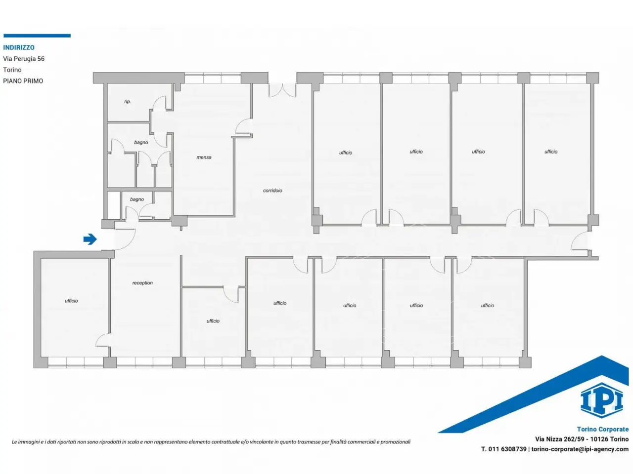 Ufficio in Via Perugia 56, Torino, {3} - Planimetria 1