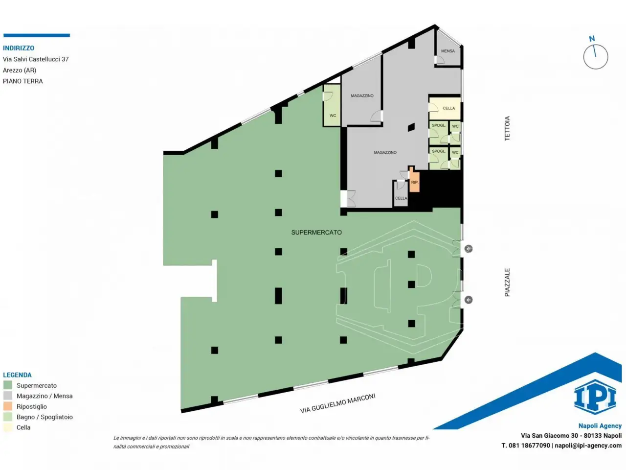 Negozio in Via Salvi Castellucci 37, Arezzo, {3} - Planimetria 1