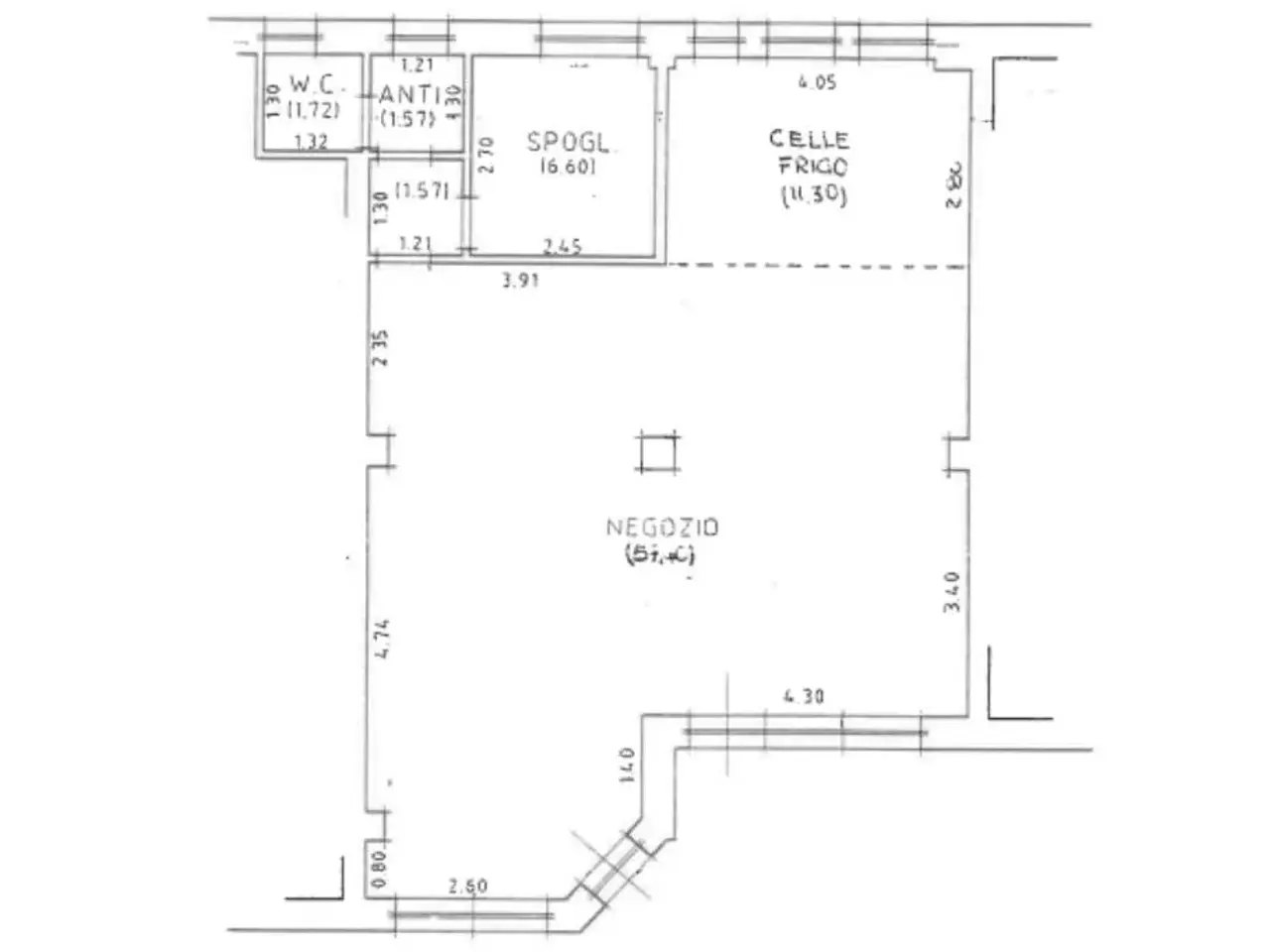 Negozio in Via Paruta 10, Venezia, {3} - Planimetria 1