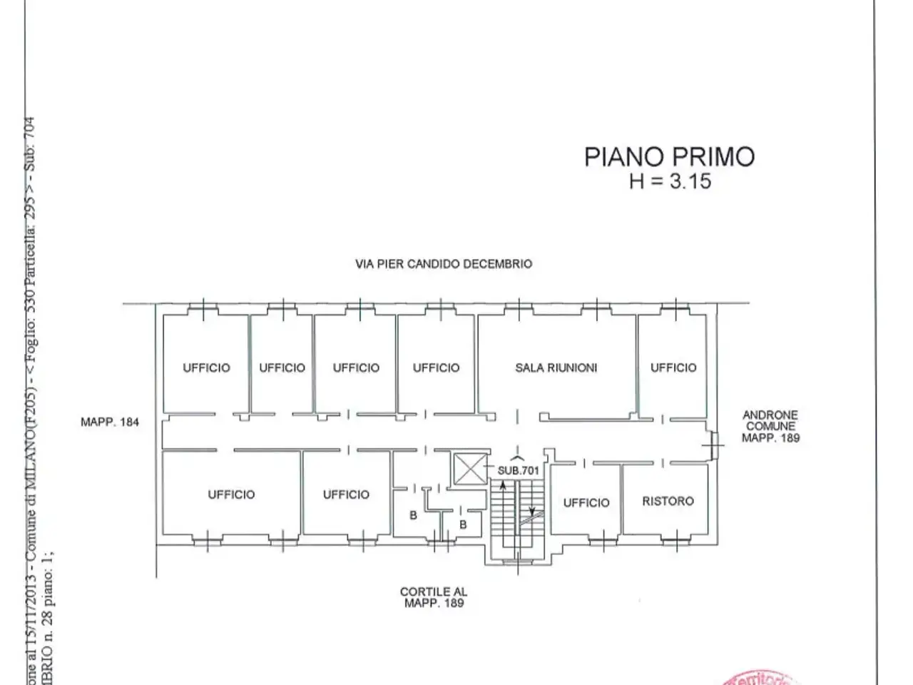 Ufficio in Via Decembrio 28, Milano, {3} - Planimetria 1