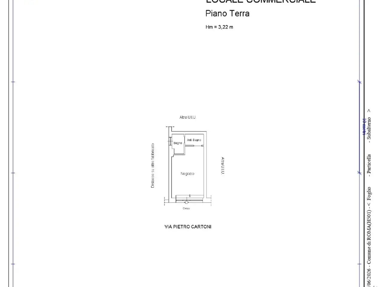 Negozio in Via Pietro Cartoni, Roma, {3} - Planimetria 1