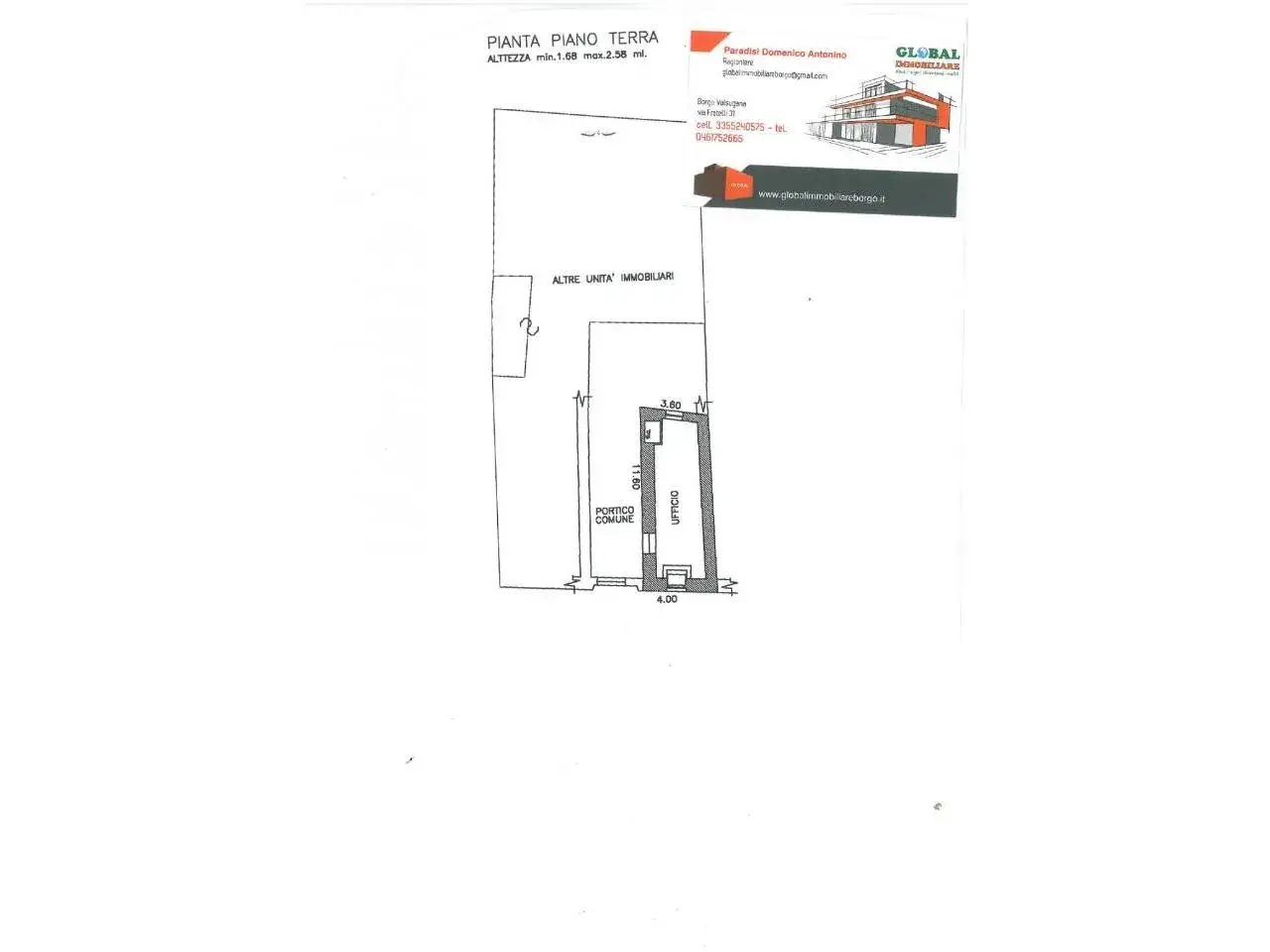 Ufficio in Via della Gora 51, Borgo Valsugana, {3} - Planimetria 1